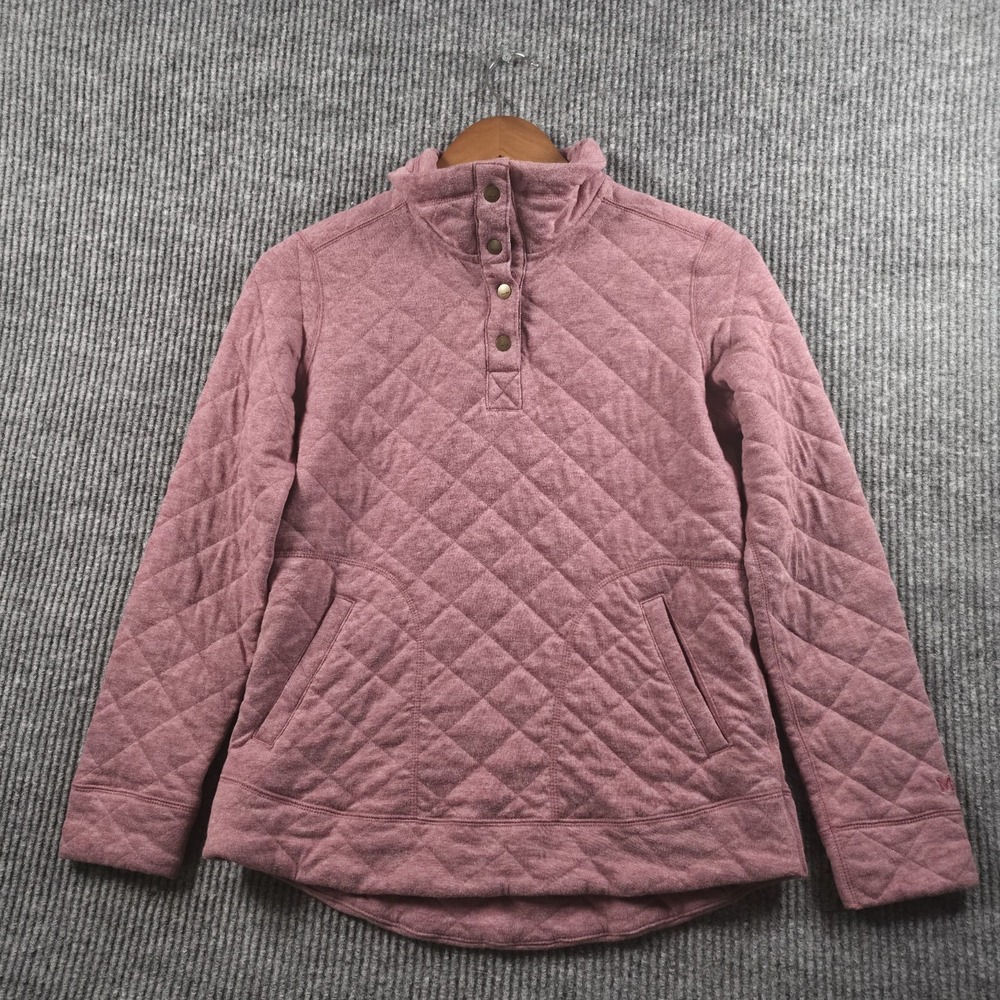 Marmot Quilted Snap Pullover Womens Small‎ Pink Heathered Sweater Gorpcore Top